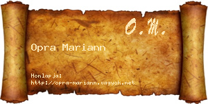 Opra Mariann névjegykártya
