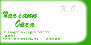 mariann opra business card